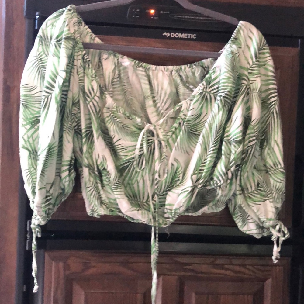 Summer top, With palms print. Like new.